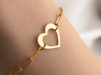 Paperclip Chain Heart Bracelet