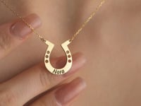 Horseshoe Necklace With Name In Sterling Silver