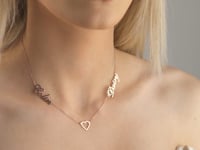 Lovers Heart Name Necklace for Couples
