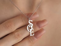 Handcrafted Vertical Initials Necklace for Your Family