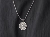 Custom Coordinates Compass Necklace For Men