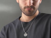 Circle Initial Necklace for Men