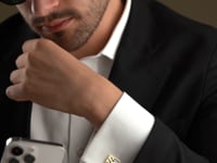 Sterling Silver Initial Cufflinks In Square