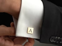 Sterling Silver Square Initial Cufflinks