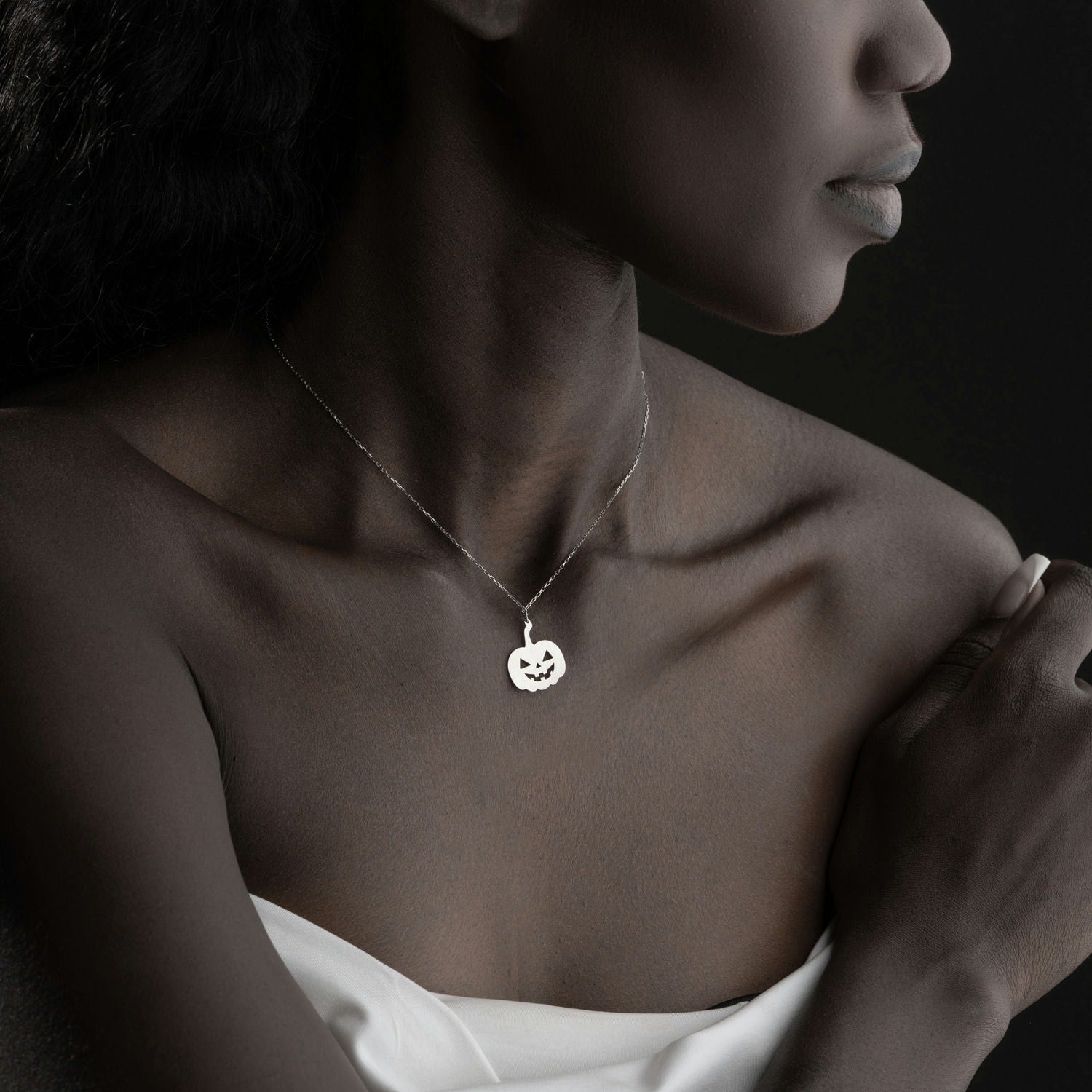 Sterling Silver Pumpkin Necklace