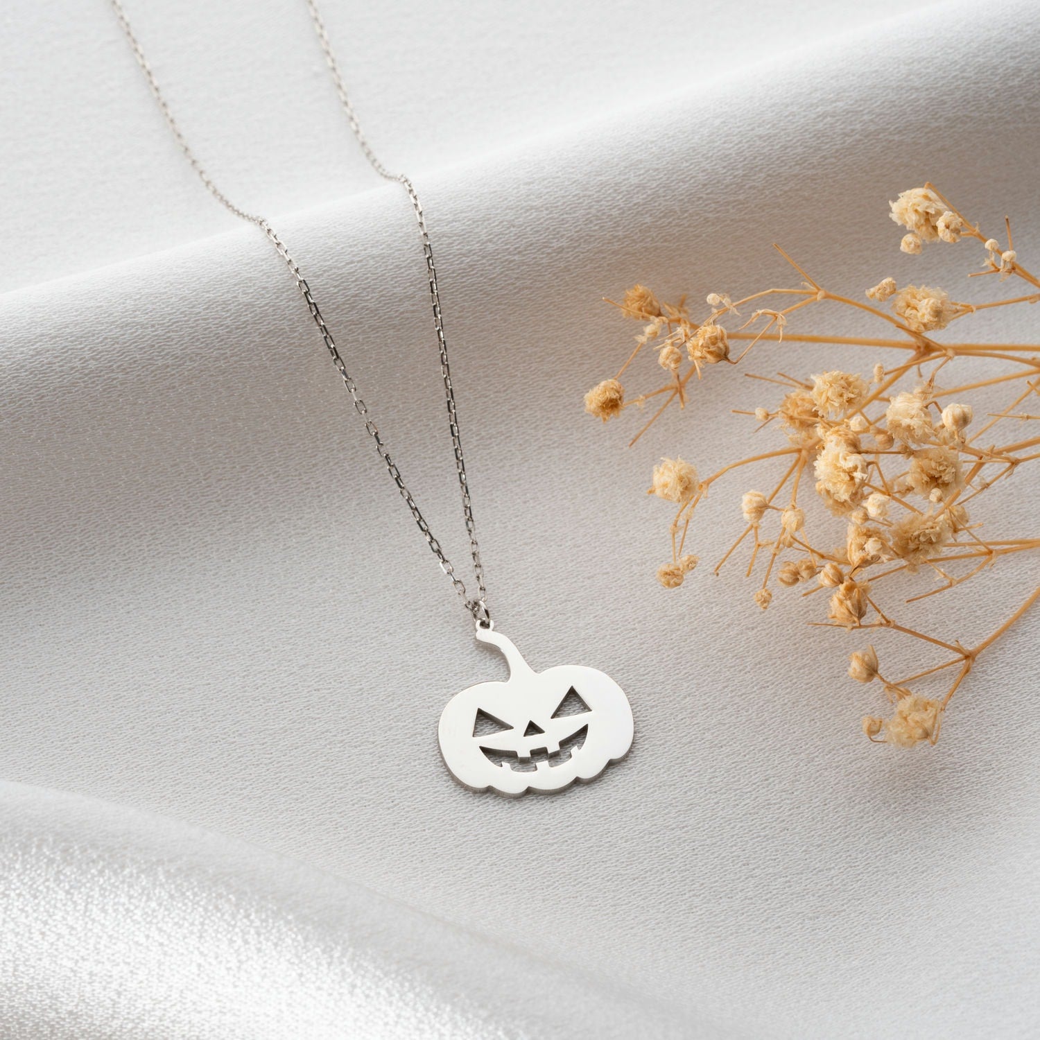 Sterling Silver Pumpkin Necklace
