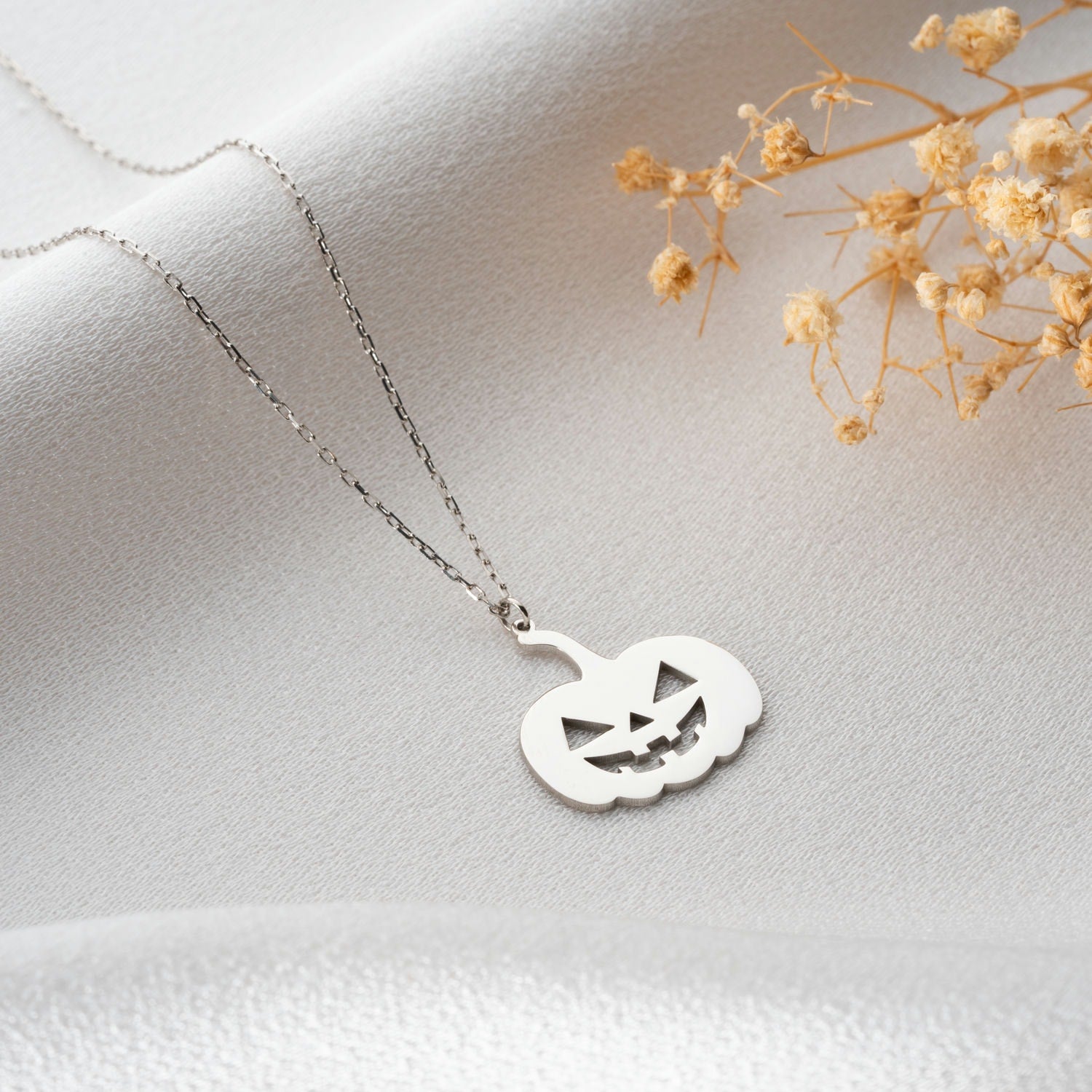 Sterling Silver Pumpkin Necklace