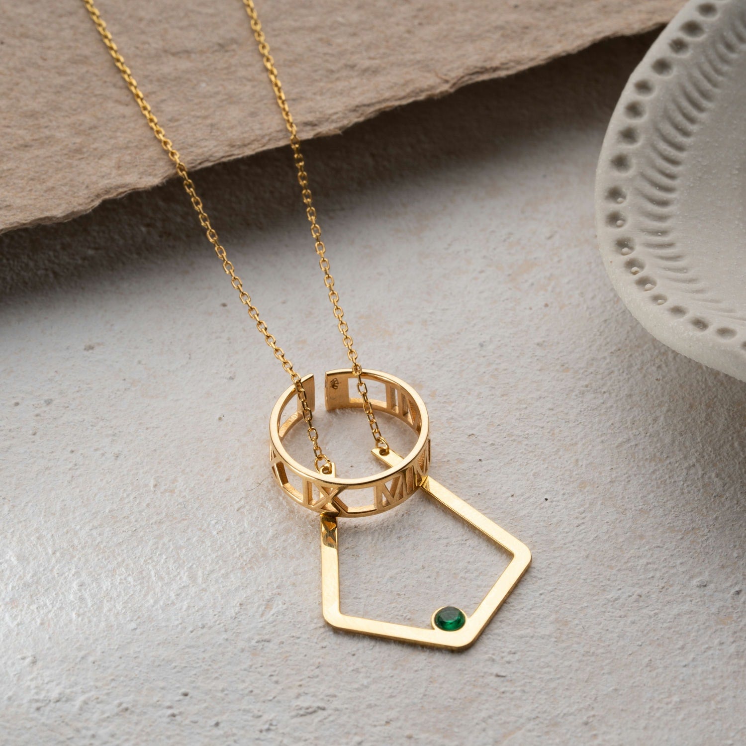 Birthstone Ring Holder Necklace