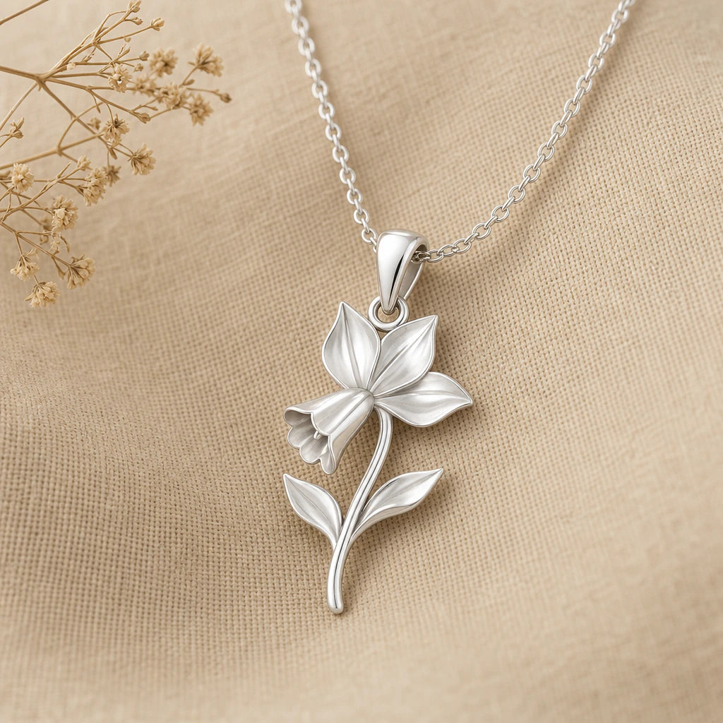 Cyclamen Flower Pendant Necklace