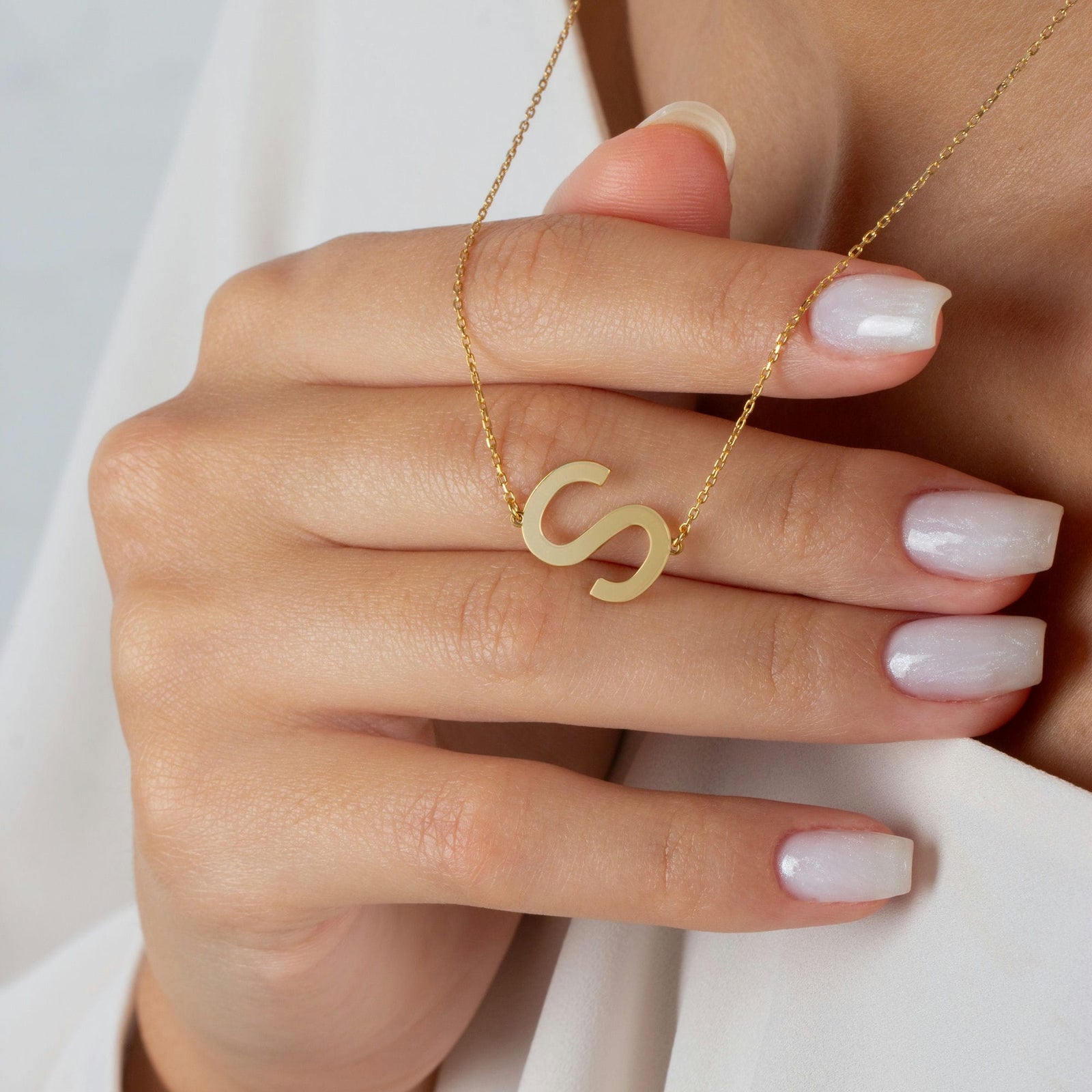 Sideway Initial Necklace