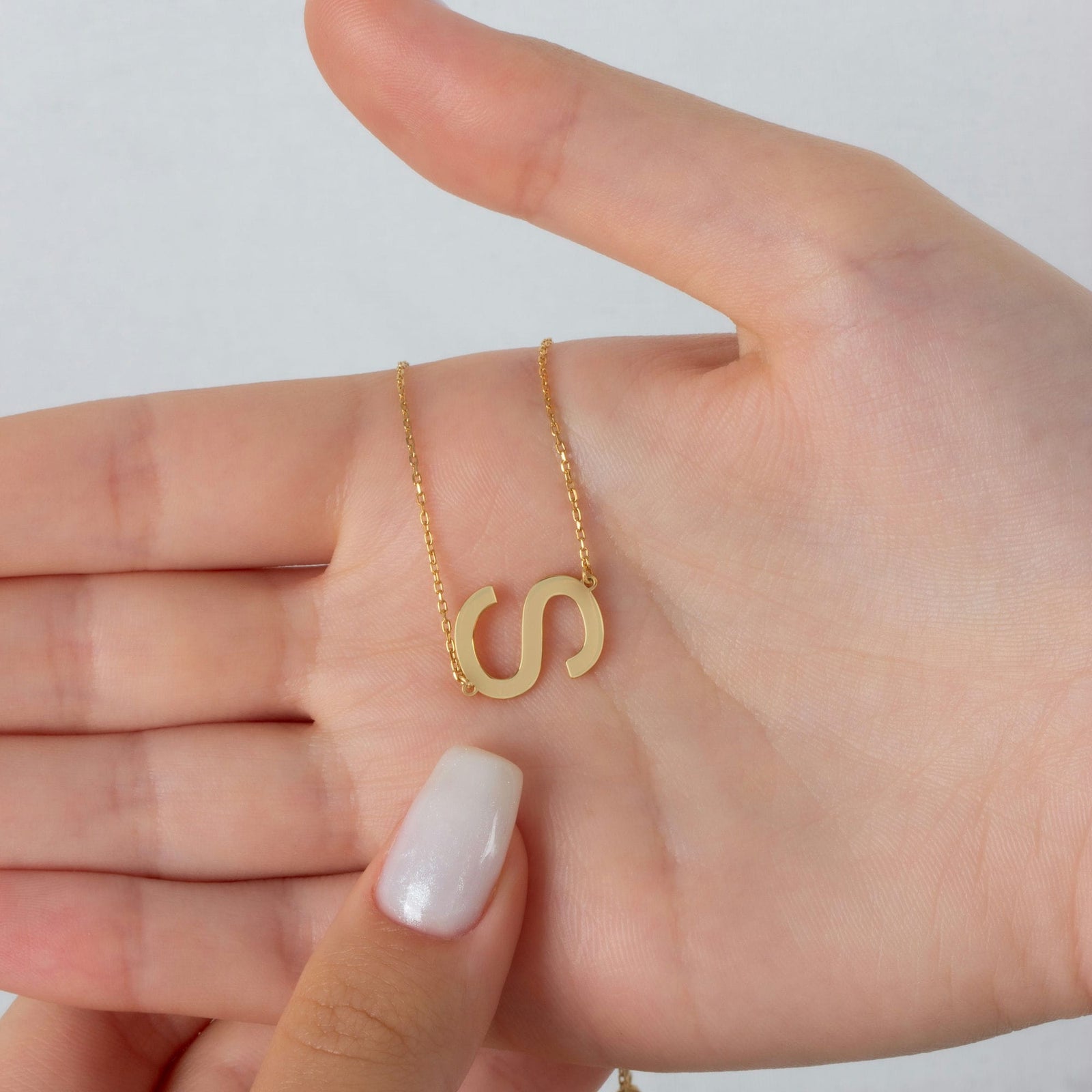 Sideway Initial Necklace