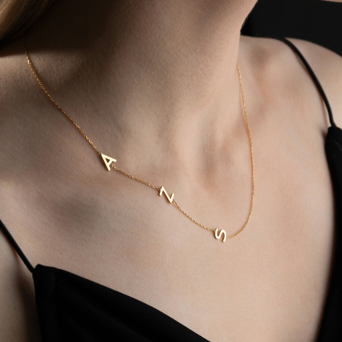 Sideways Initial Necklace