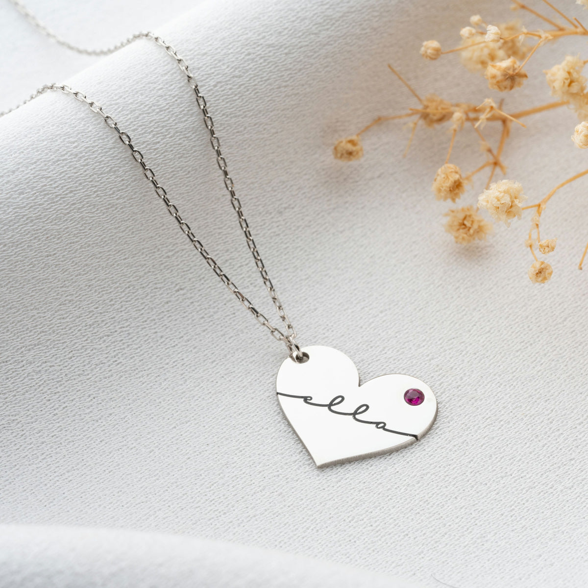 Signature Heart Necklace With Birthstone