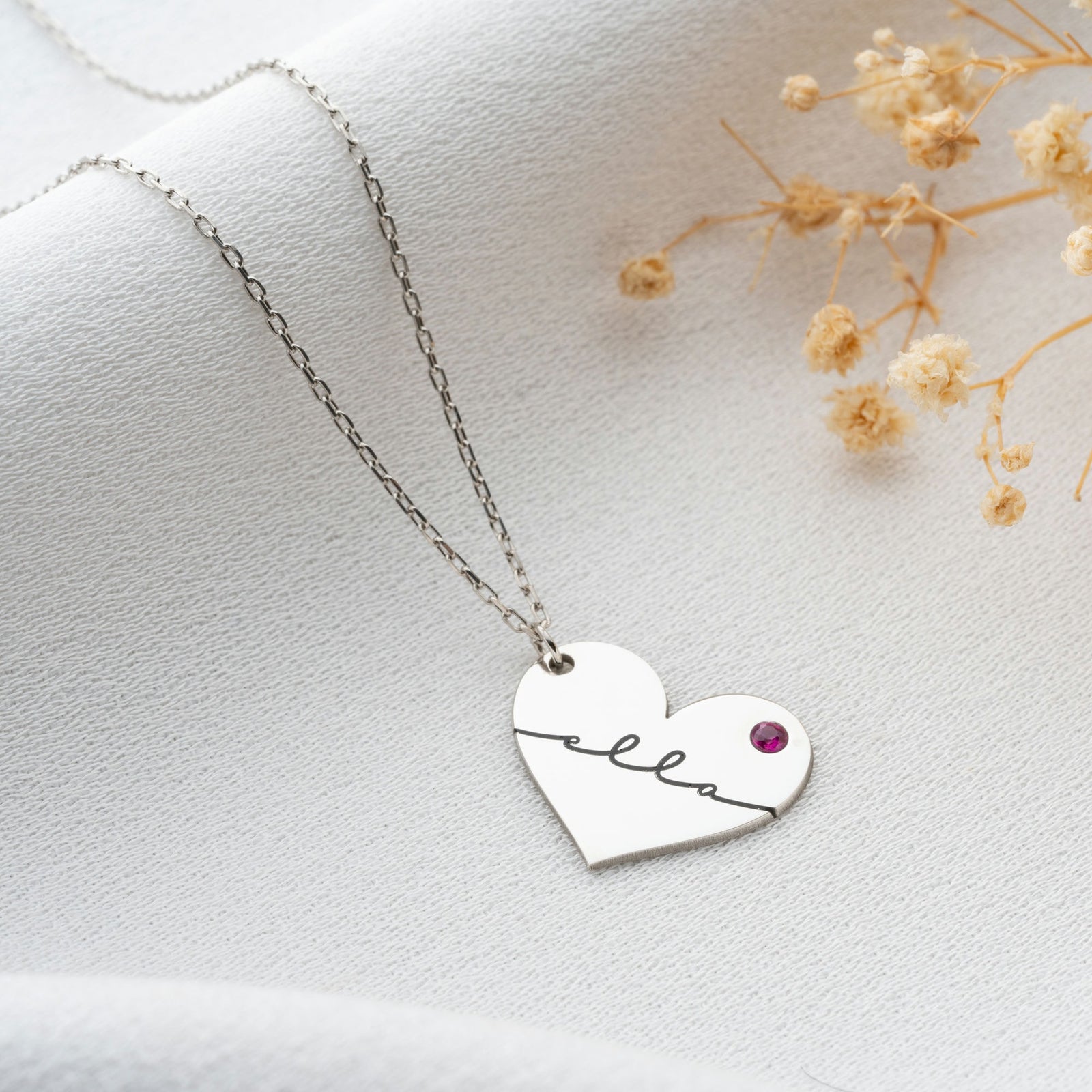 Signature Heart Necklace With Birthstone