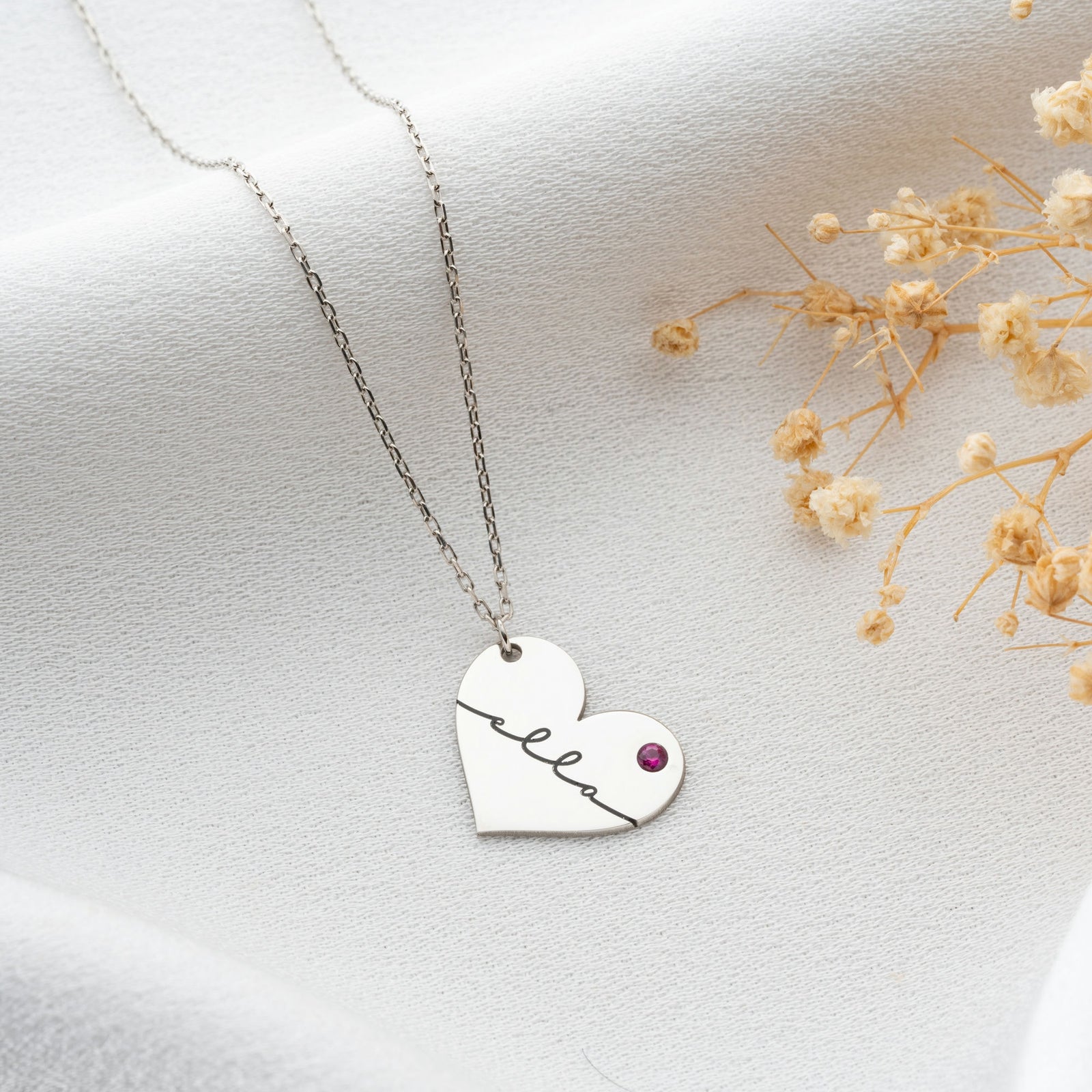 Signature Heart Necklace With Birthstone