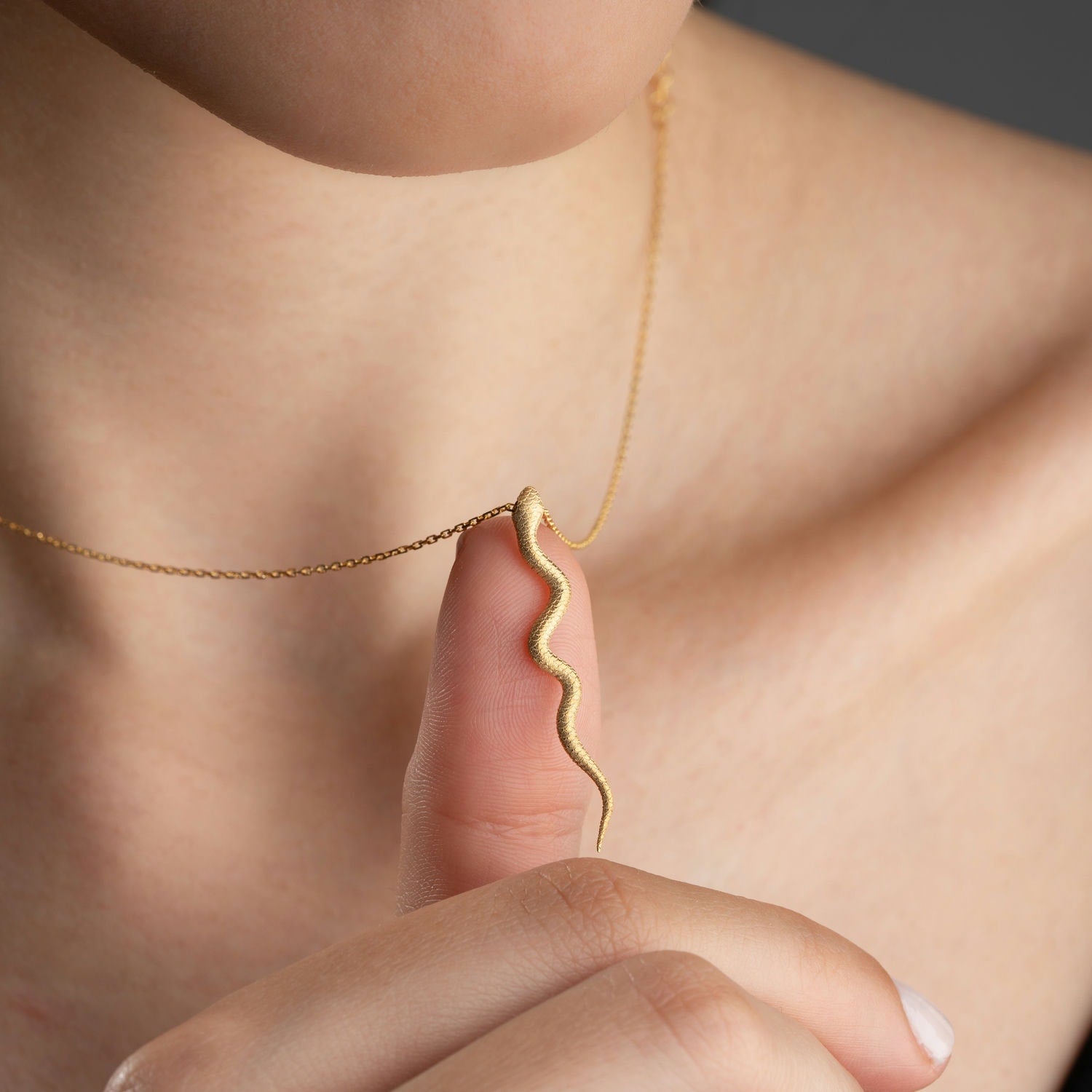 Sterling Silver Snake Necklace