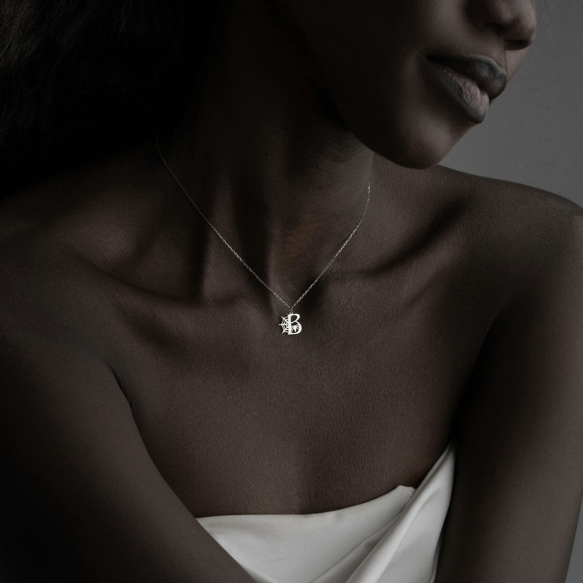 Spider Web Initial Necklace