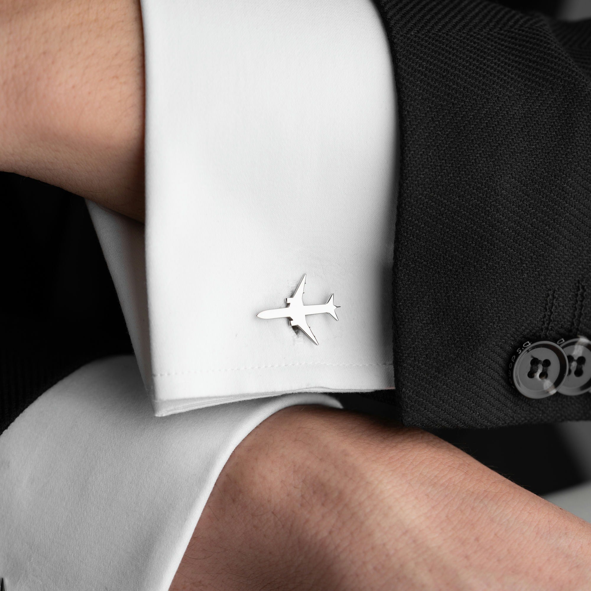 Sterling Silver Airplane Cufflinks