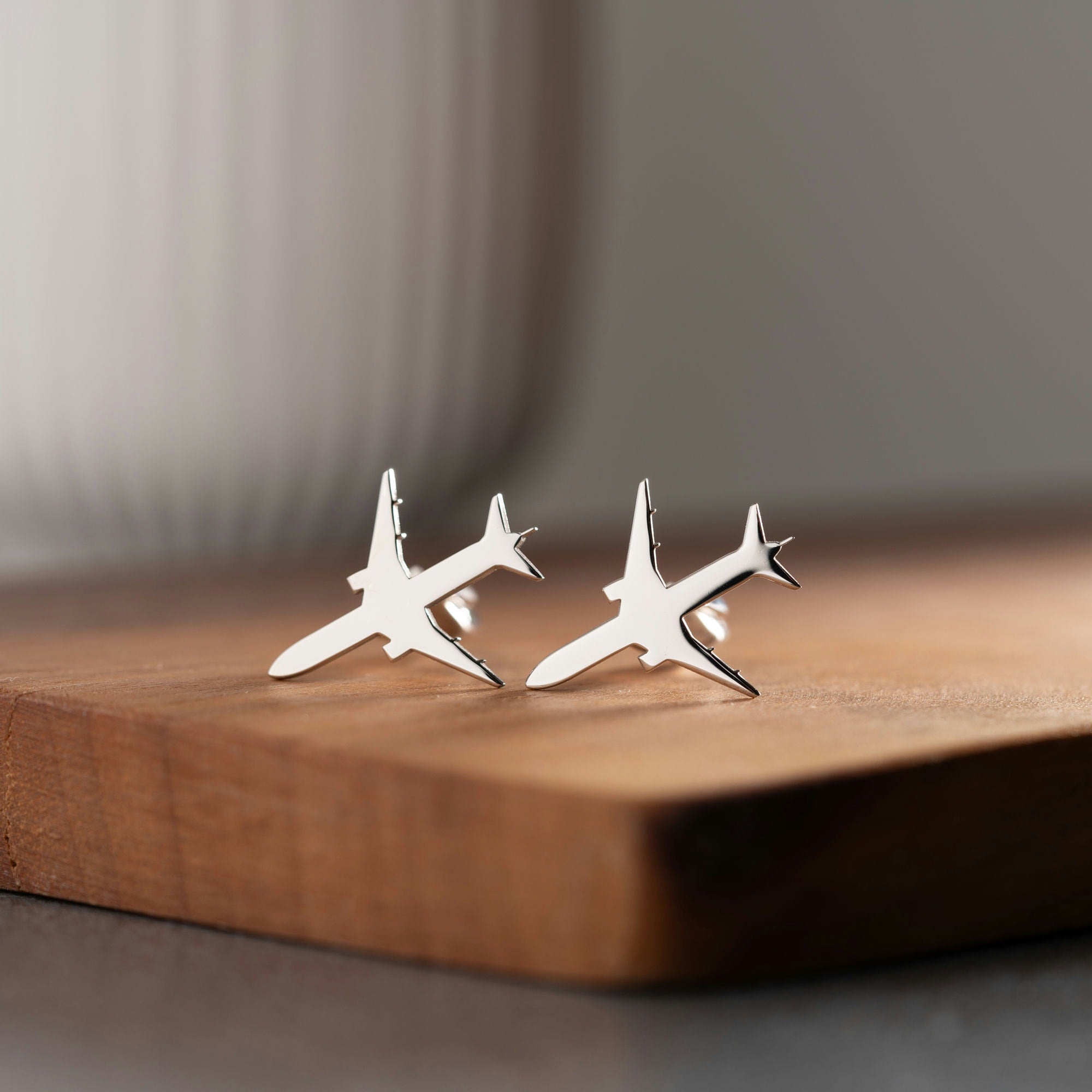 Sterling Silver Airplane Cufflinks