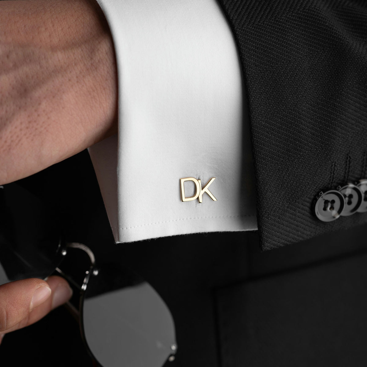 Personalised Gold Initial Cufflinks