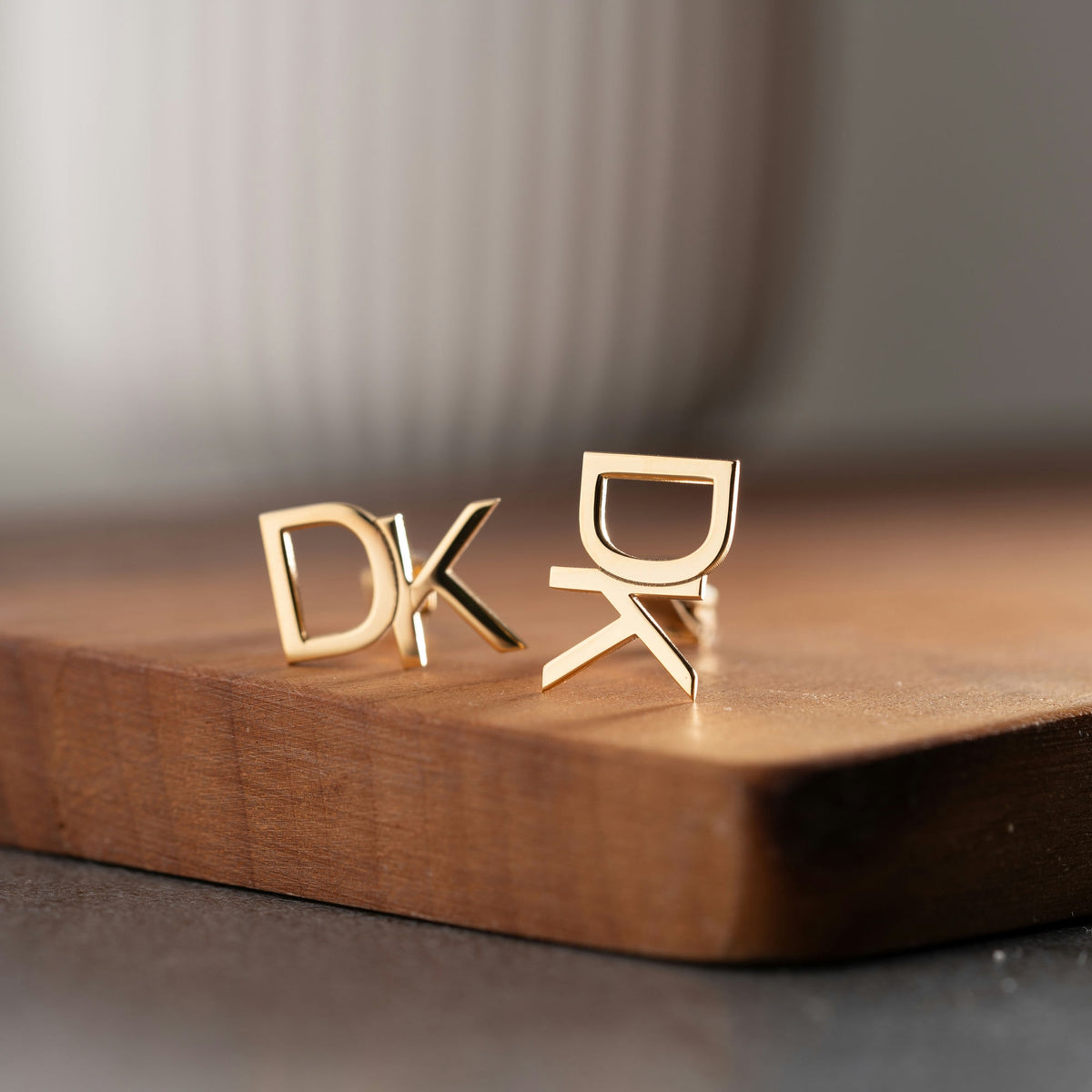 Personalised Gold Initial Cufflinks