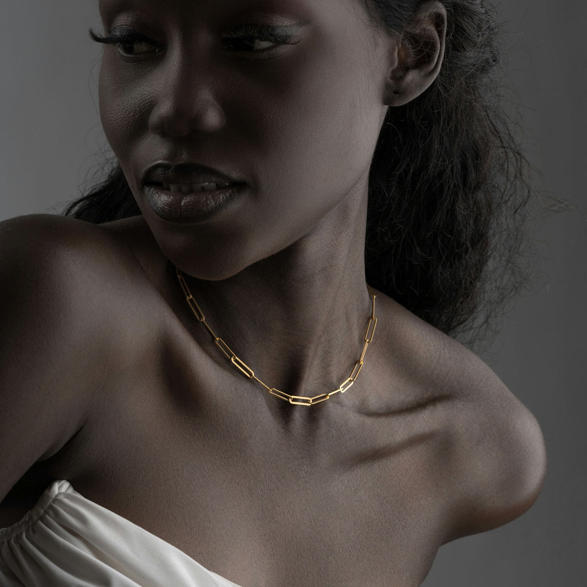 Textured Paperclip Chain Necklace