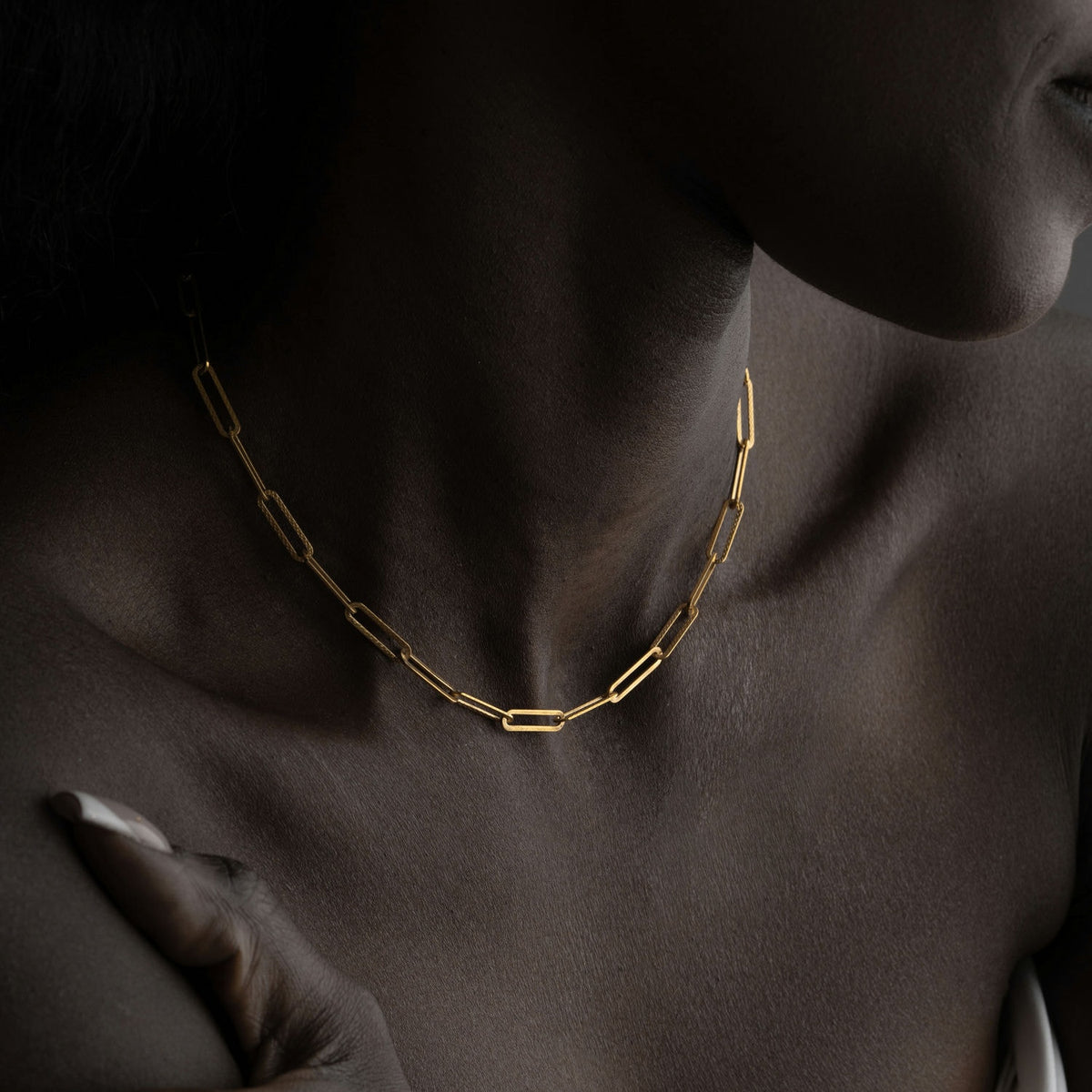 Textured Paperclip Chain Necklace