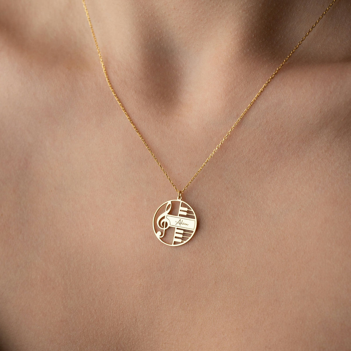 Personalised Music Note Necklace | Gift for Musician & Pianist