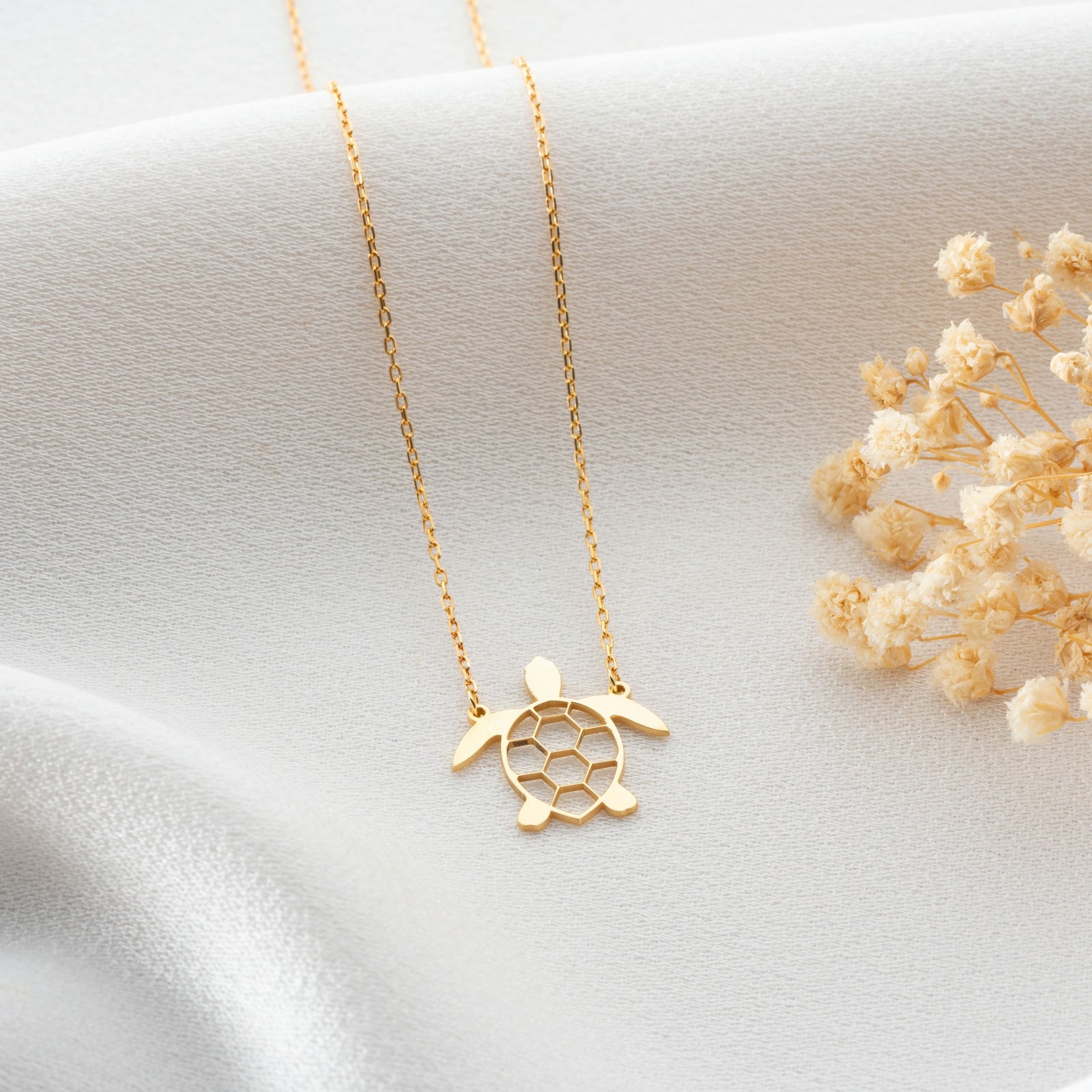 Turtle Pendant Necklace In Sterling Silver