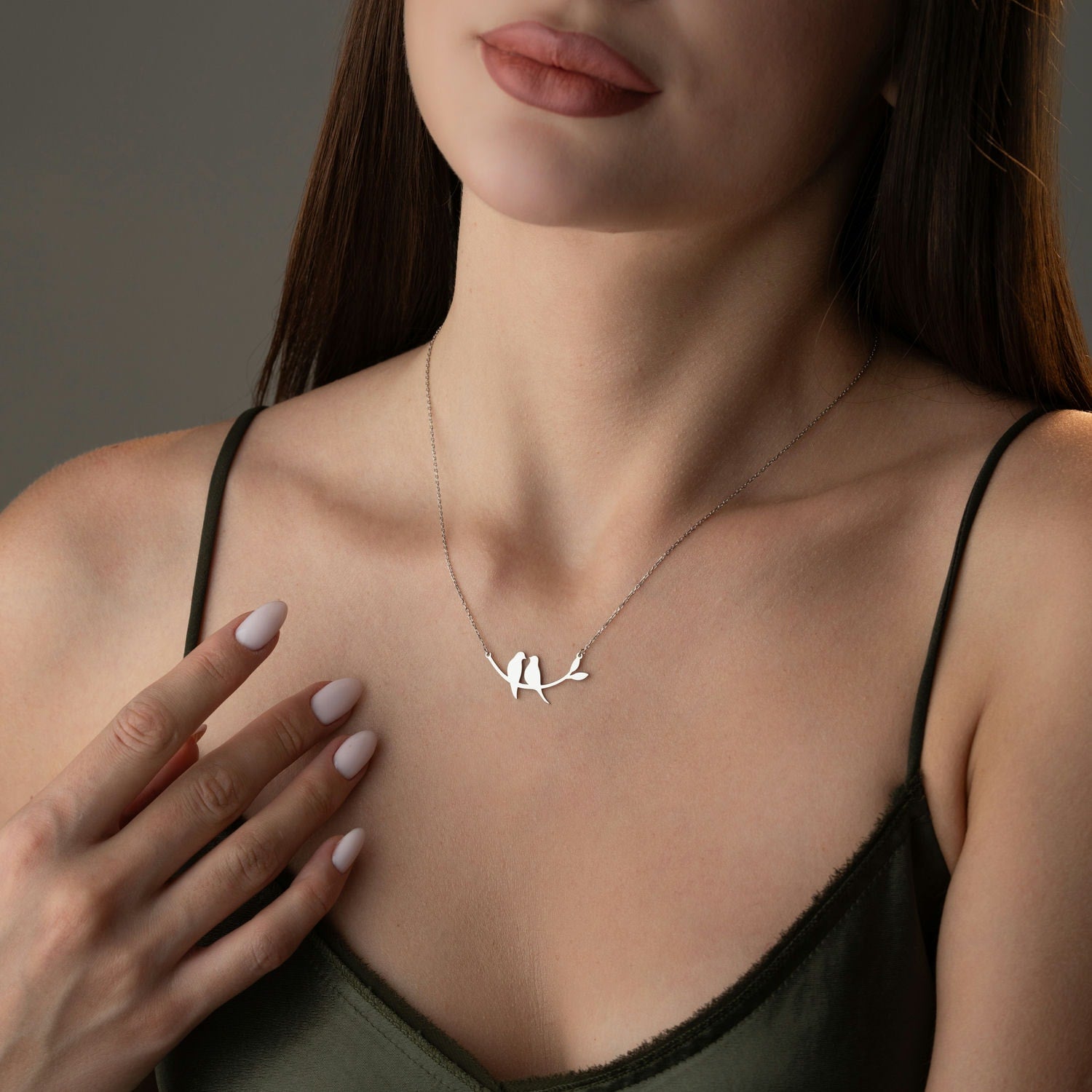 Two Birds on a Branch Necklace