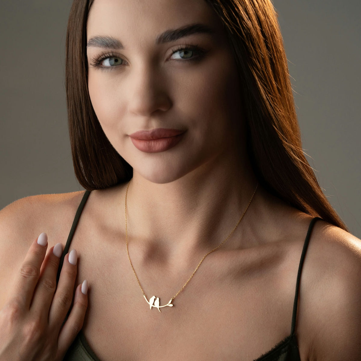 Two Birds on a Branch Necklace