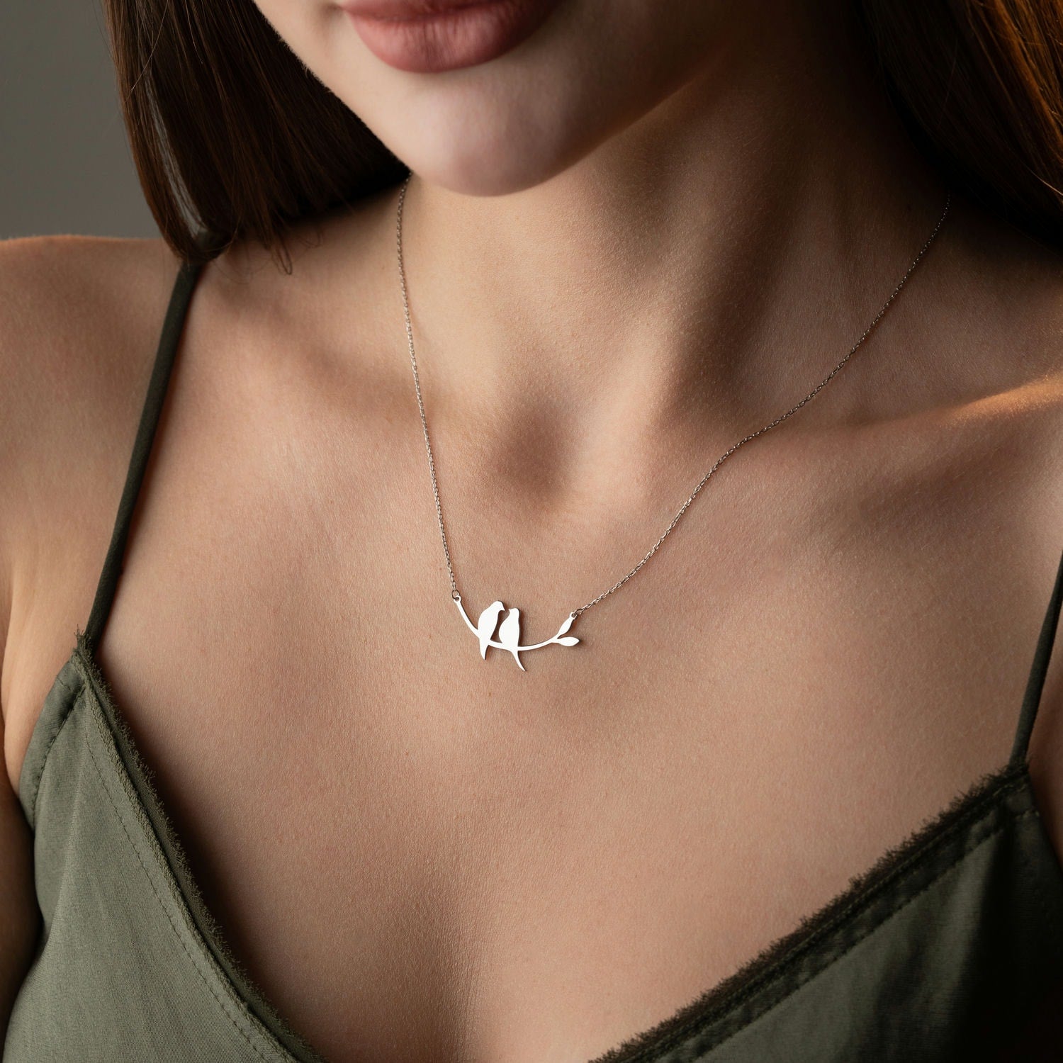 Two Birds on a Branch Necklace