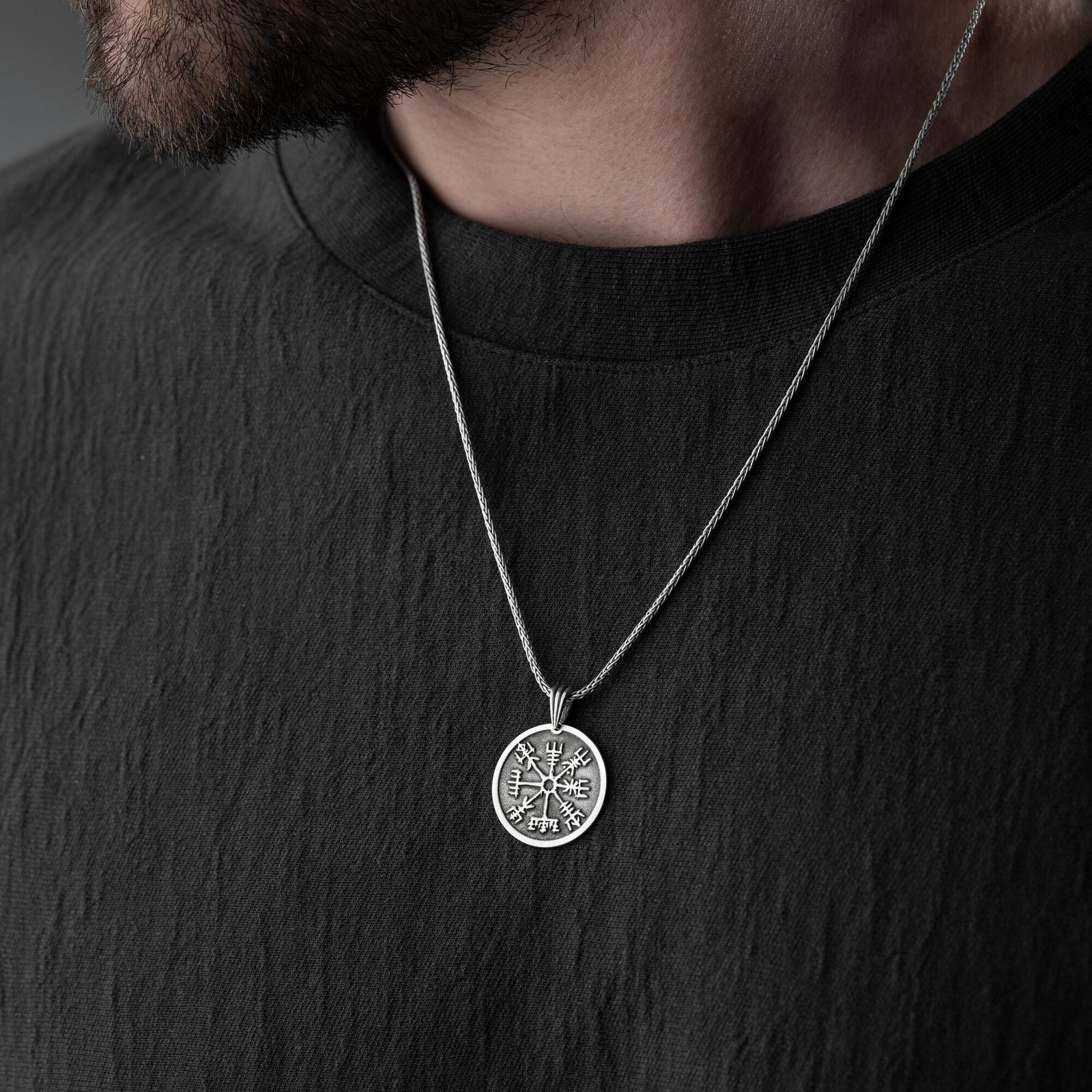 Vegvisir Viking Compass Necklace For Men
