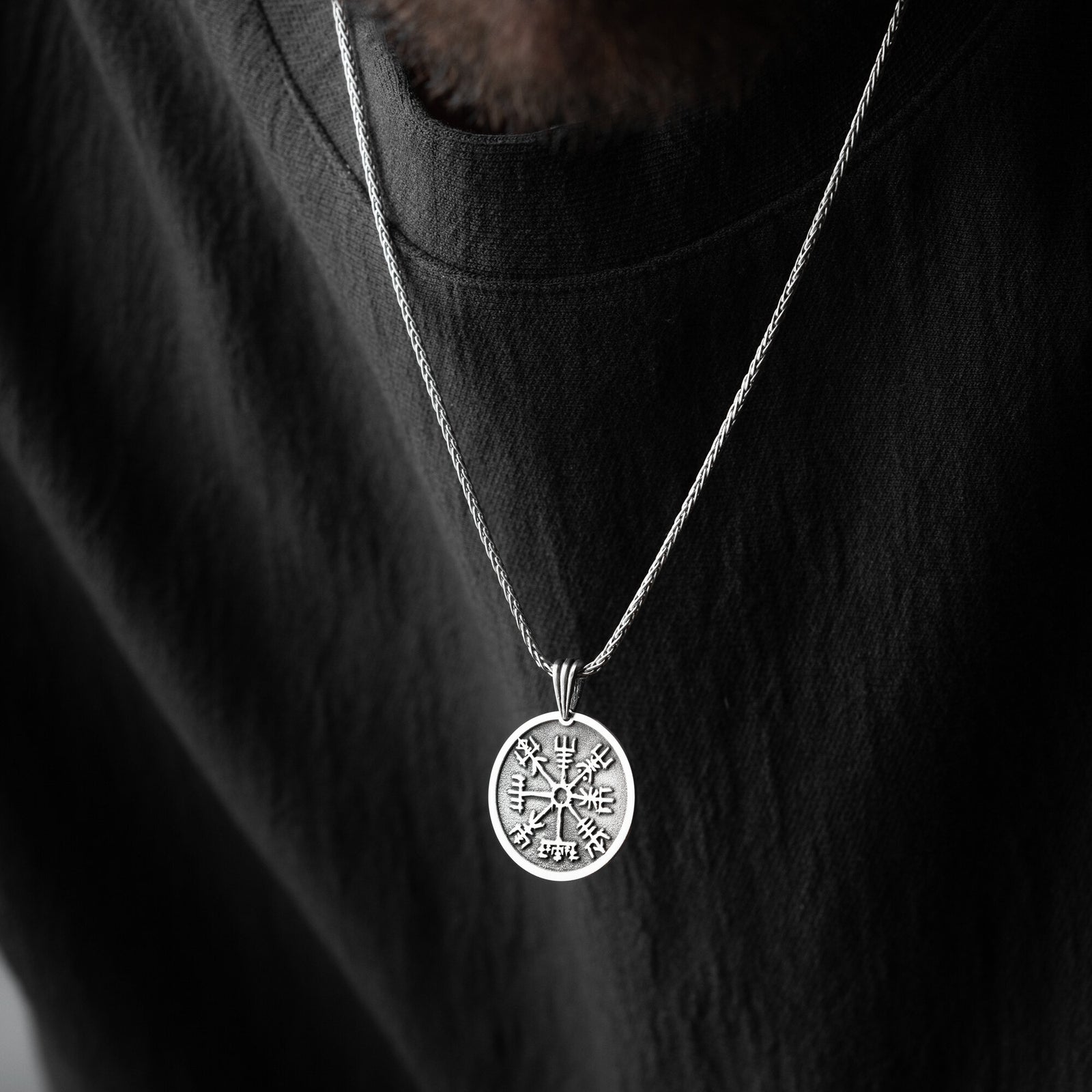 Vegvisir Viking Compass Necklace For Men