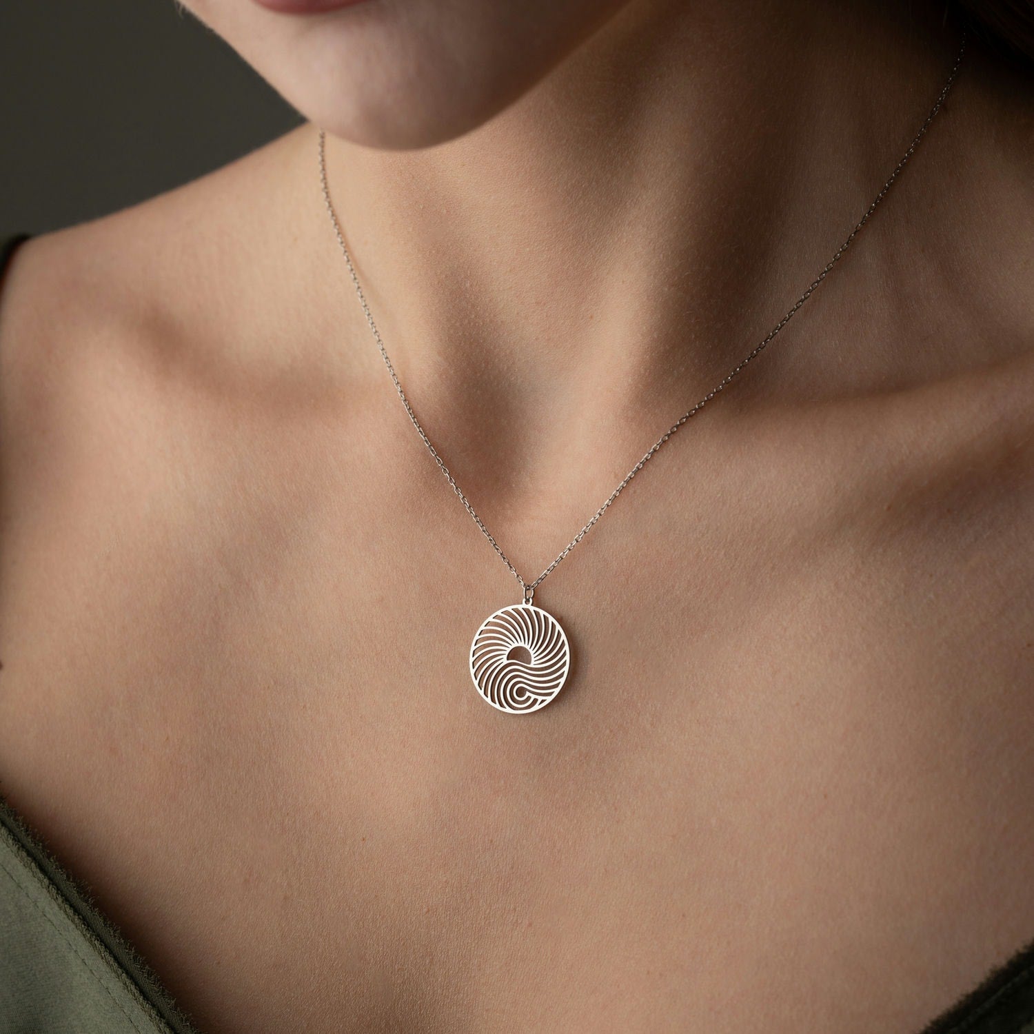Sunshine & Wave Medallion Necklace
