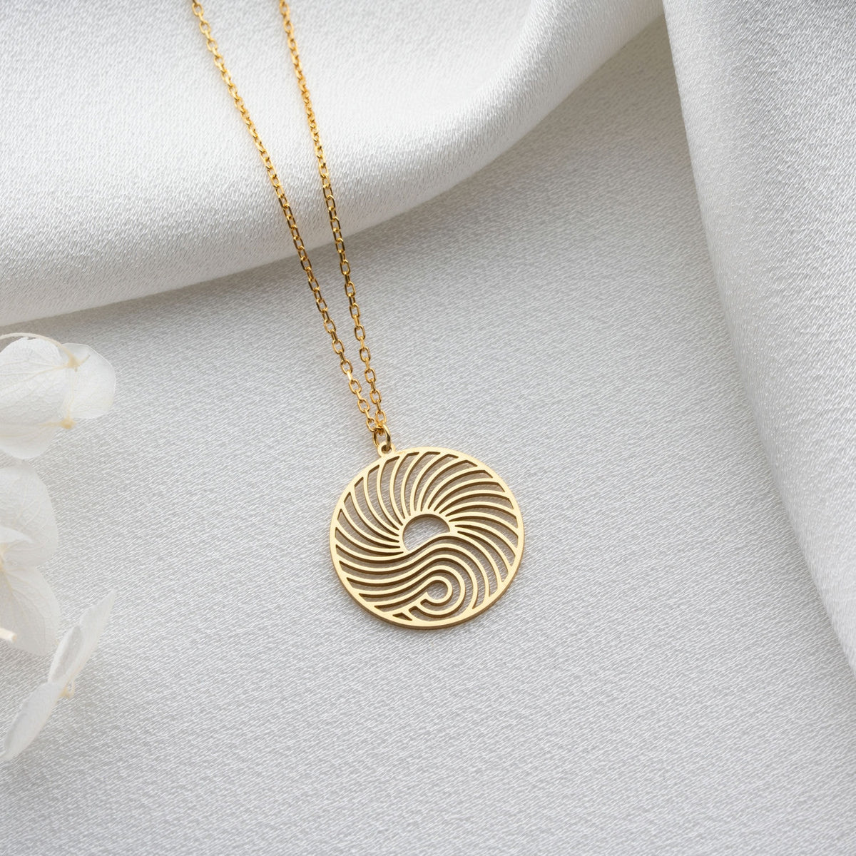 Sunshine &amp; Wave Medallion Necklace
