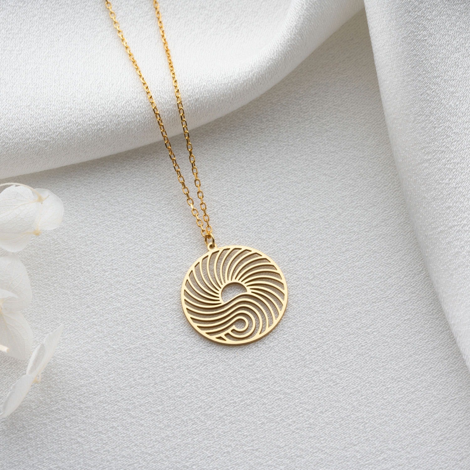 Sunshine & Wave Medallion Necklace