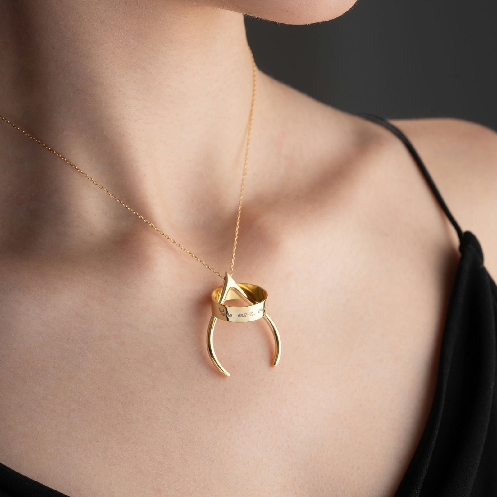 Wishbone Ring Holder Necklace